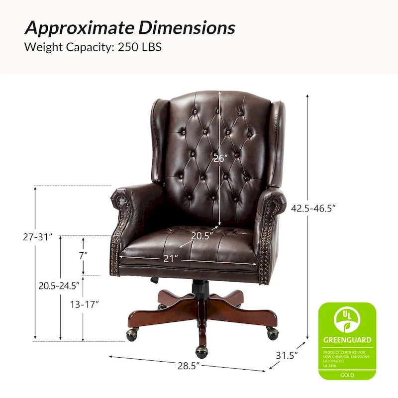 Modern Swivel Executive Chair with Tufted Back