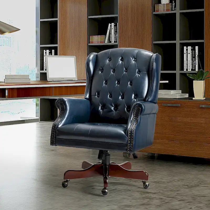 Modern Swivel Executive Chair with Tufted Back