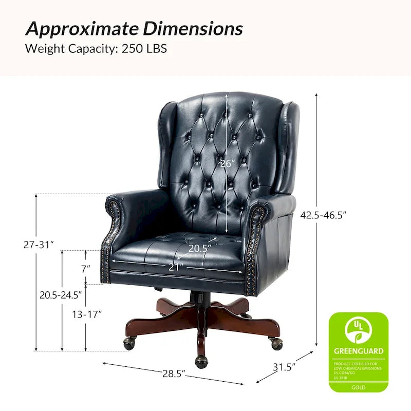 Modern Swivel Executive Chair with Tufted Back