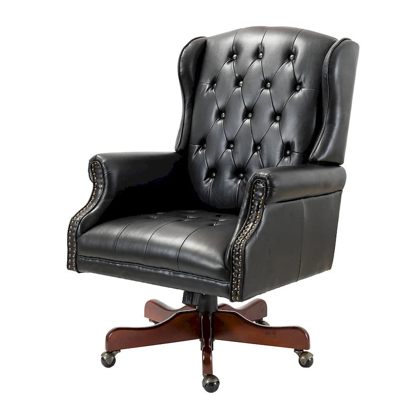 Modern Swivel Executive Chair with Tufted Back