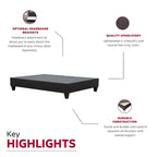 Dark Grey 14 in. Platform Bed Frame Mattress Foundation