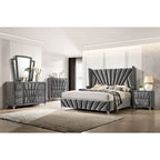 Traditional Fabric Upholstered Panel Bed
