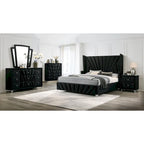 Traditional Fabric Upholstered Panel Bed