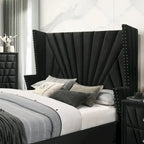 Traditional Fabric Upholstered Panel Bed