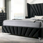 Traditional Fabric Upholstered Panel Bed