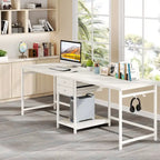 78" Two-Person Industrial Workstation Desk with Drawers and Storage Shelves