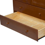 100% Solid Wood Wardrobe Armoire with 2 Drawers, Metal or Wooden Knobs