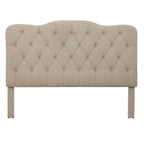 Traditional Upholstered Button Tufted Queen Headboard