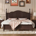 Queen Size Wood Platform Bed Frame - Retro Style, 500 lbs Capacity