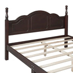 Queen Size Wood Platform Bed Frame - Retro Style, 500 lbs Capacity