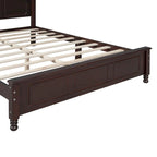 Queen Size Wood Platform Bed Frame - Retro Style, 500 lbs Capacity