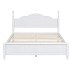 Queen Size Wood Platform Bed Frame - Retro Style, 500 lbs Capacity