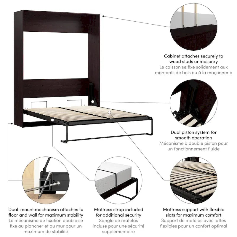 65W Space-Saving Queen Size Murphy Bed