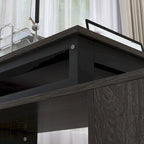 L-Shape Executive Desk with 3 Drawers and Side Storage Cabinet