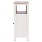 White and Brown Wood 2-Door Bathroom Storage Cabinet - 30.25 H x 23.63 W x 12.4 D