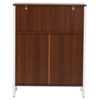 White and Brown Wood 2-Door Bathroom Storage Cabinet - 30.25 H x 23.63 W x 12.4 D
