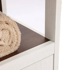 White and Brown Wood 2-Door Bathroom Storage Cabinet - 30.25 H x 23.63 W x 12.4 D