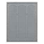 Queen Size Murphy Bed Wall Bed with Shelves,Gray