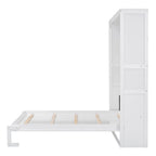 Queen Size Murphy Bed Wall Bed with Shelves,Gray