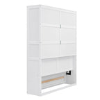 Queen Size Murphy Bed Wall Bed with Shelves,Gray