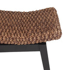 Handwoven Natural Wicker and Teak Wood Bench