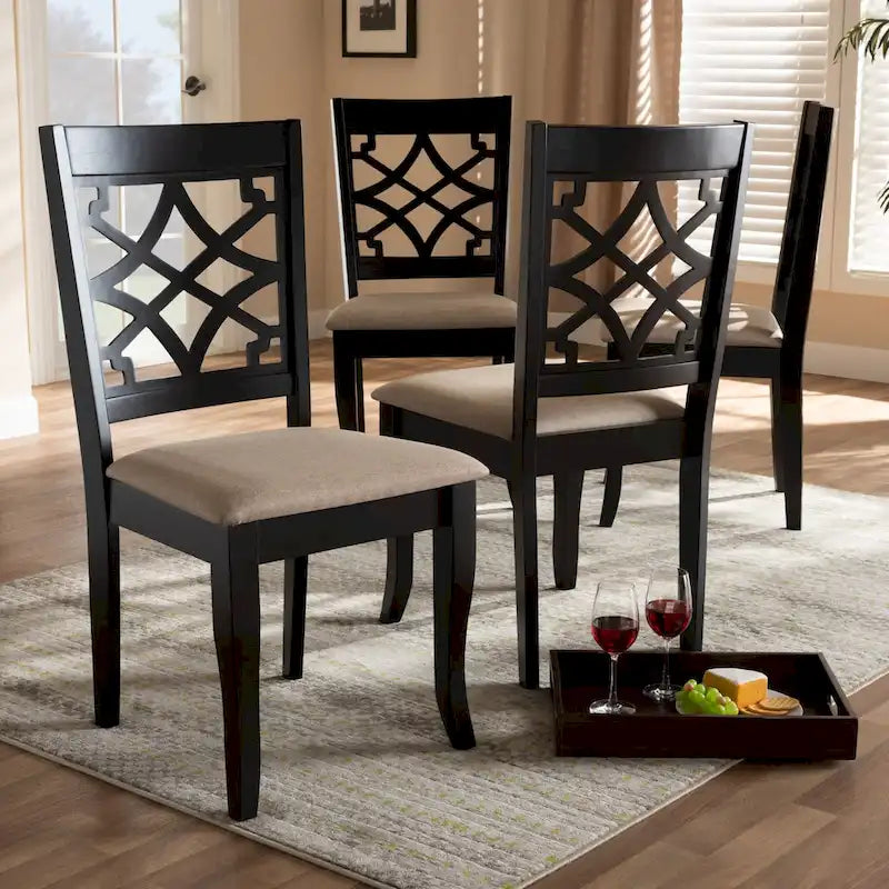 Modern and Contemporary Fabric 4-Piece Dining Chair Set