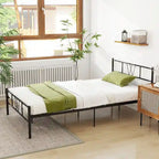Twin Size Metal Platform Bed Frame with Headboard Footboard, Heavy Duty Steel Slat Support, Easy Assembly Mattress Foundation