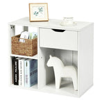 3-tier Side Table with Storage Shelf & Drawer Space - 23.5 x 12 x 20.5 (L x W x H)