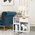 3-tier Side Table with Storage Shelf & Drawer Space - 23.5 x 12 x 20.5 (L x W x H)