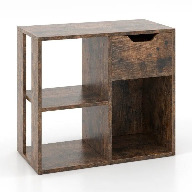 3-tier Side Table with Storage Shelf & Drawer Space - 23.5 x 12 x 20.5 (L x W x H)