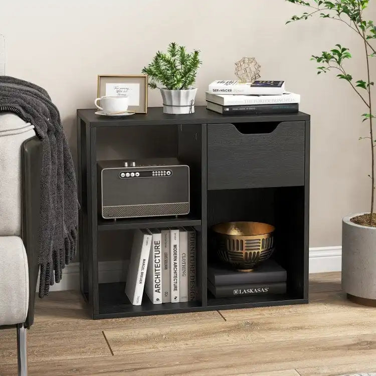 3-tier Side Table with Storage Shelf & Drawer Space - 23.5 x 12 x 20.5 (L x W x H)