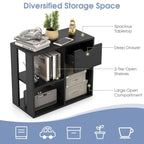 3-tier Side Table with Storage Shelf & Drawer Space - 23.5 x 12 x 20.5 (L x W x H)