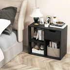 3-tier Side Table with Storage Shelf & Drawer Space - 23.5 x 12 x 20.5 (L x W x H)