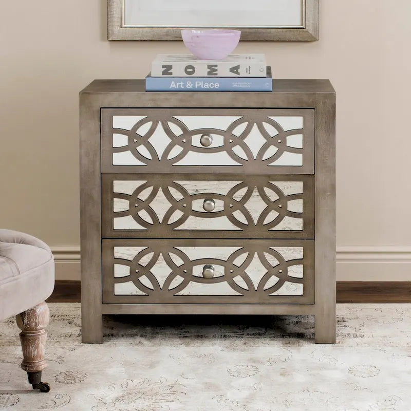  Nairne Grey 3-Drawer Chest - 26Wx12Dx28H
