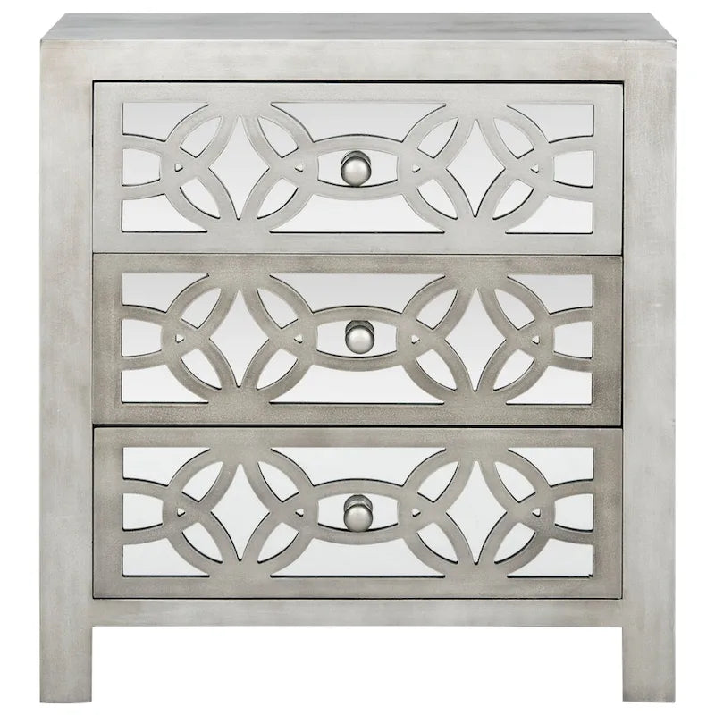 Grey 3-Drawer Chest - 26Wx12Dx28H