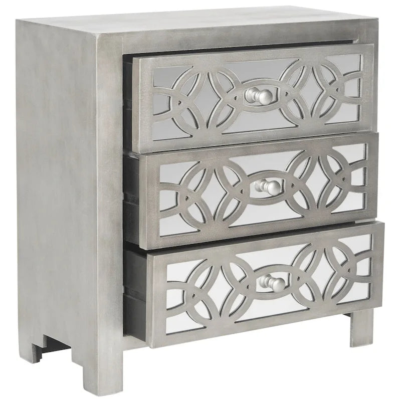 Grey 3-Drawer Chest - 26Wx12Dx28H