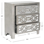 Grey 3-Drawer Chest - 26Wx12Dx28H