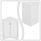 Modern Stylish Triangle Corner Storage Cabinet with Two Adjustable Internal Shelves
