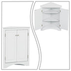 Modern Stylish Triangle Corner Storage Cabinet with Two Adjustable Internal Shelves