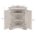 Modern Stylish Triangle Corner Storage Cabinet with Two Adjustable Internal Shelves