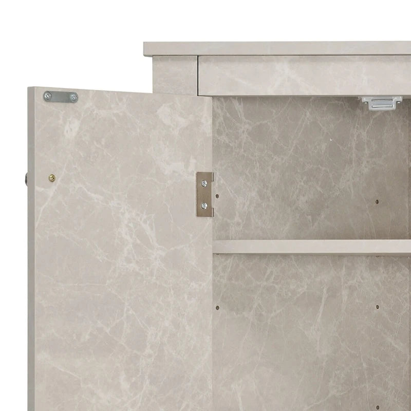Modern Stylish Triangle Corner Storage Cabinet with Two Adjustable Internal Shelves