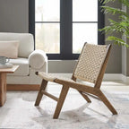 Woven Rope Wood Accent Lounge Chair