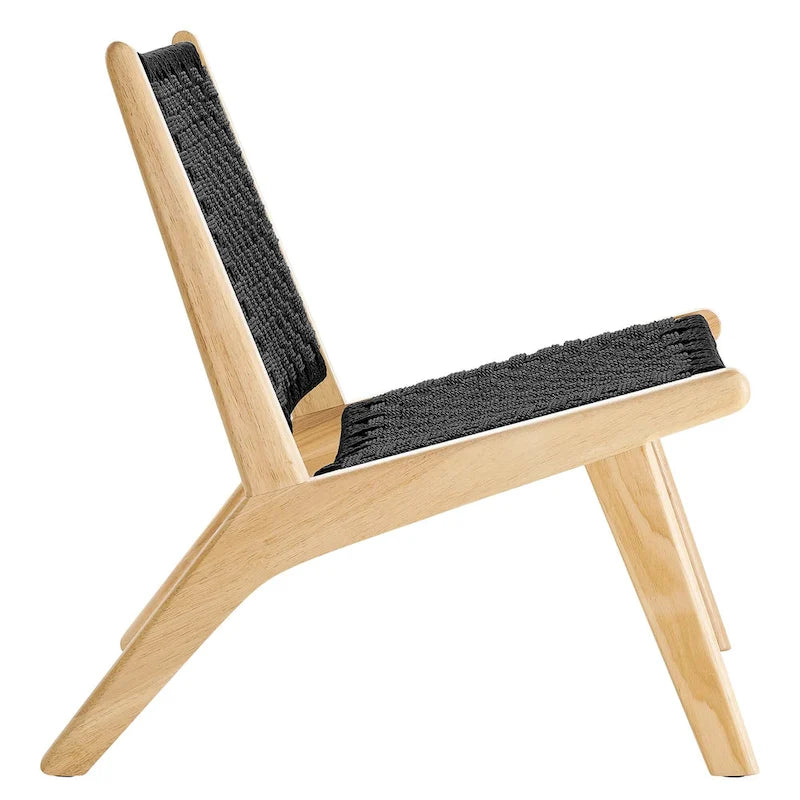 Woven Rope Wood Accent Lounge Chair