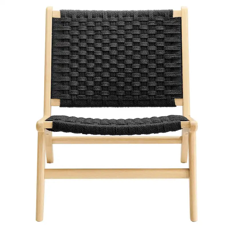 Woven Rope Wood Accent Lounge Chair