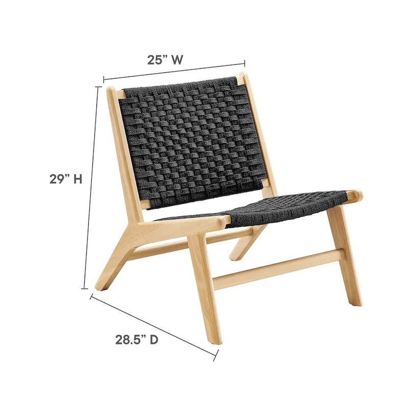 Woven Rope Wood Accent Lounge Chair