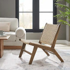 Woven Rope Wood Accent Lounge Chair