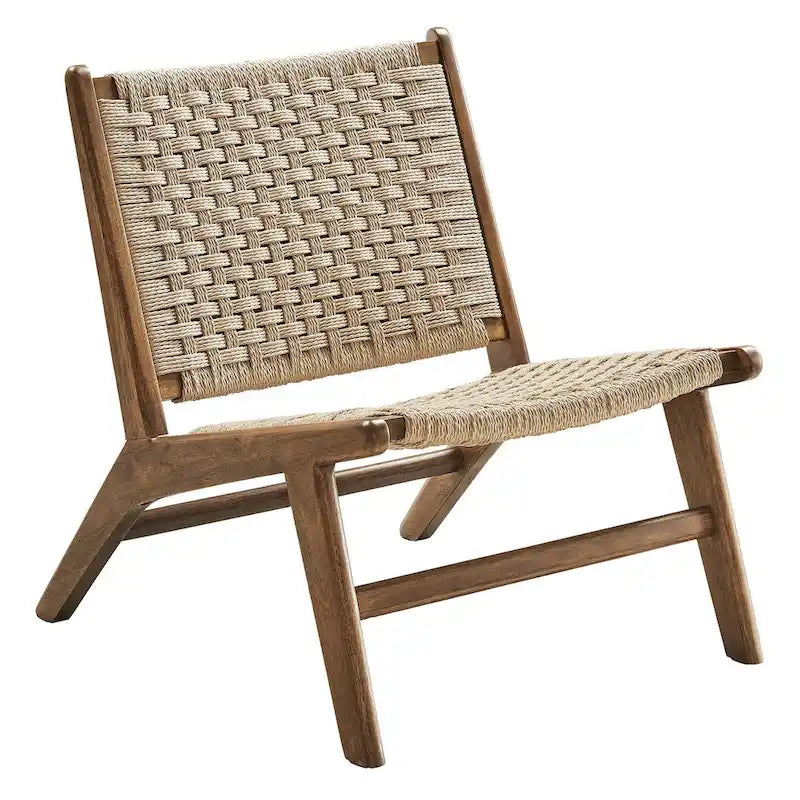 Woven Rope Wood Accent Lounge Chair