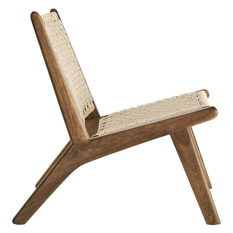 Woven Rope Wood Accent Lounge Chair