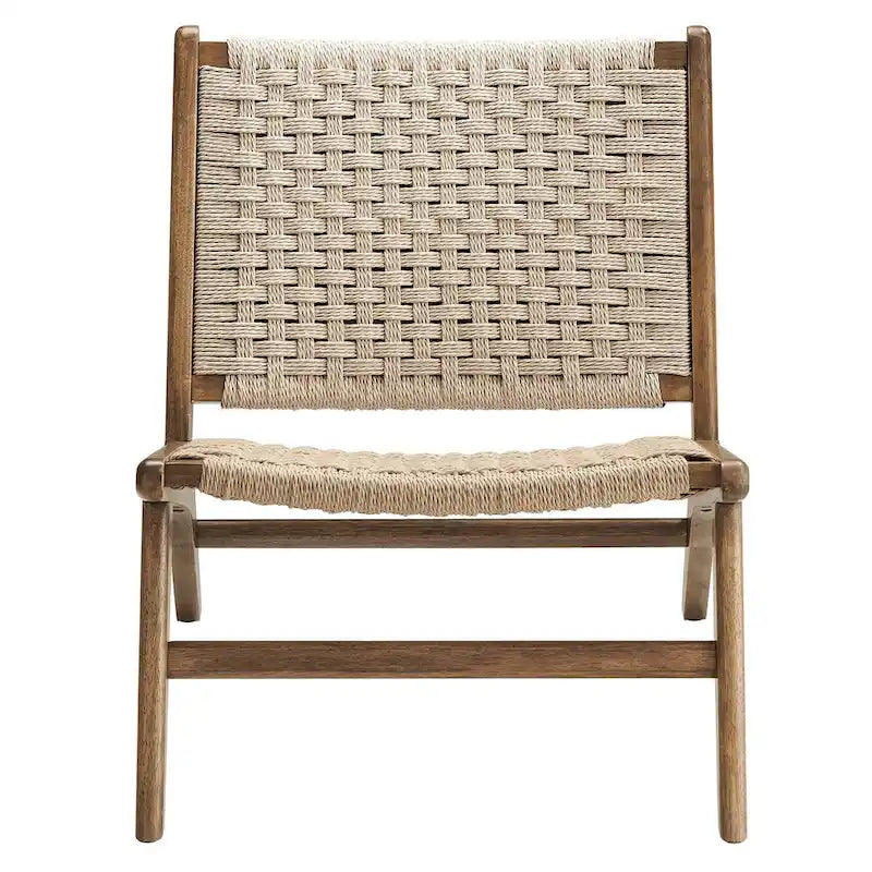Woven Rope Wood Accent Lounge Chair