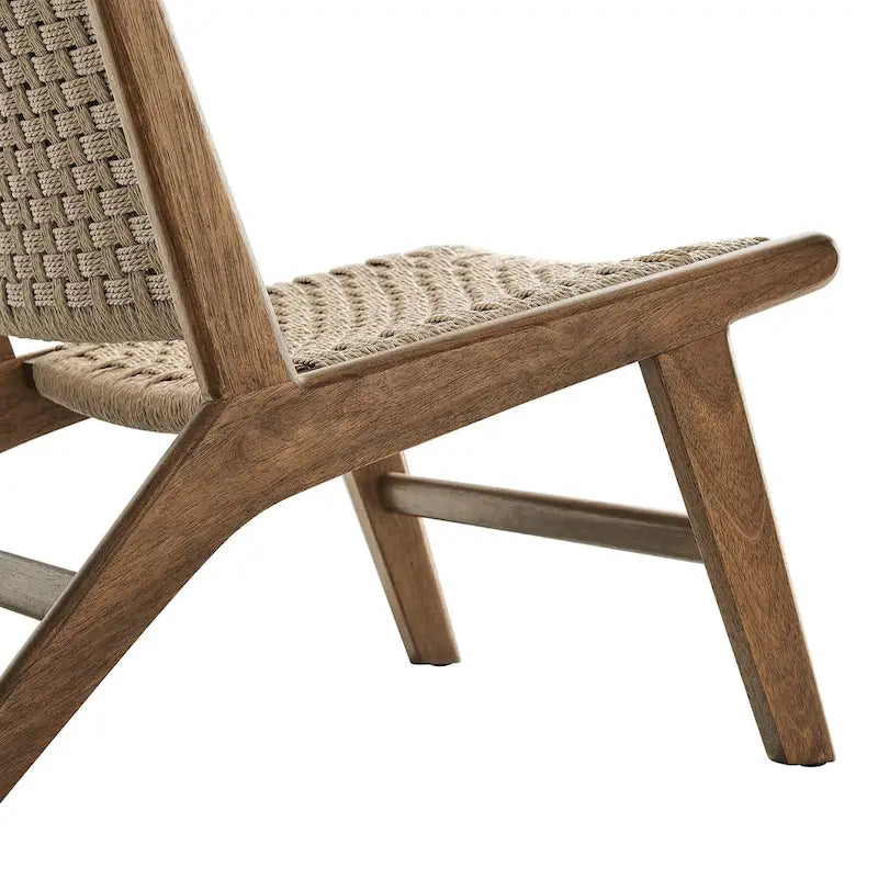 Woven Rope Wood Accent Lounge Chair